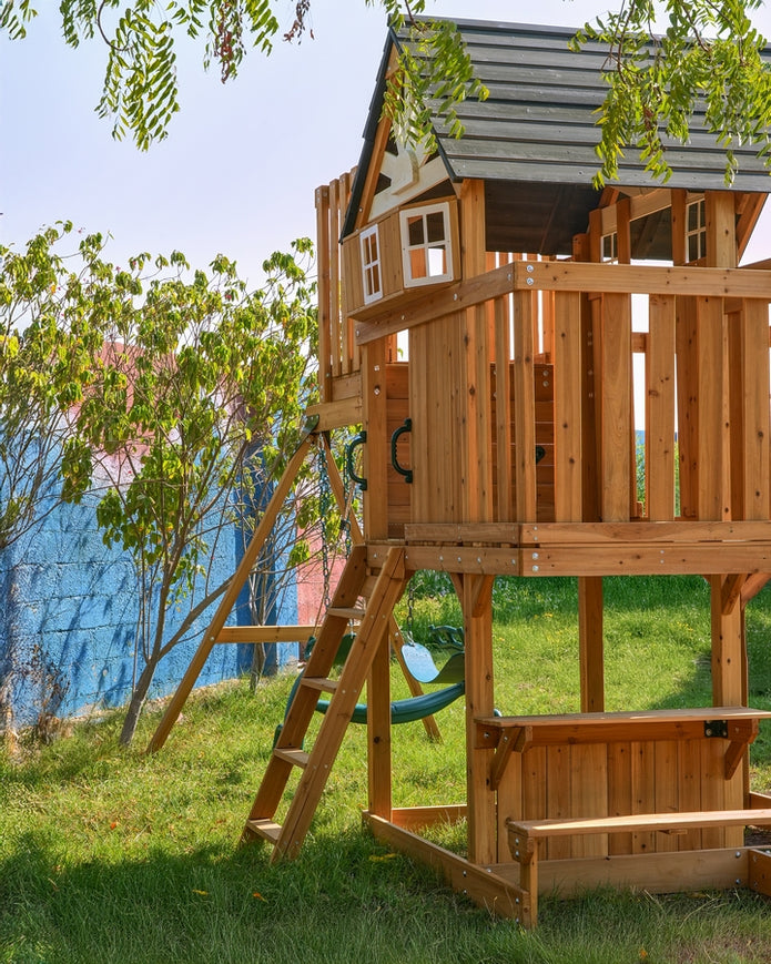 Dynamic Sports Arabian Leopard Wooden Swing Set