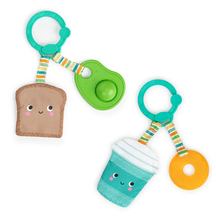Bright StartsPerfect Pair 2-in-1 Teether Toy – Coffee, Donut, Avocado & Toast