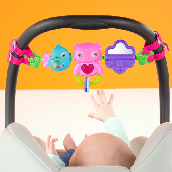 Bright Starts Busy Birdies Carrier Toy Bar Take-Along Toy Owl