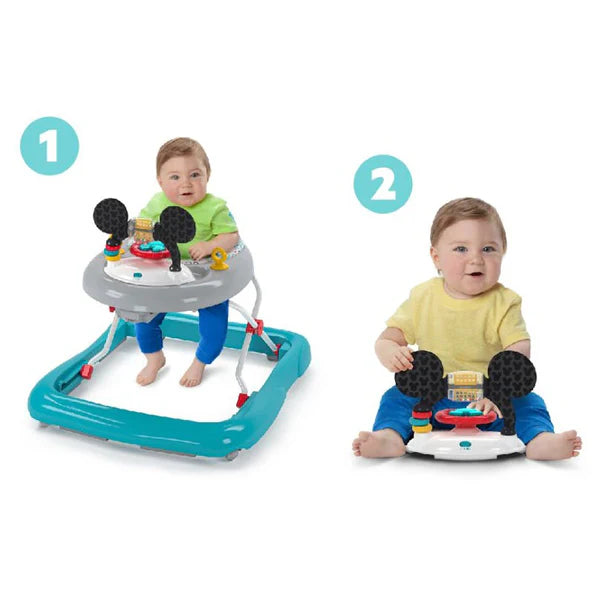 Bright Starts Mickey Mouse Tiny Trek Walker, Original Bestie , 2-In-1 Walker