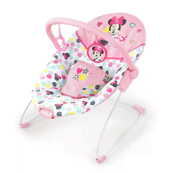 Bright Starts Minnie Mouse Spotty Dotty Vibrating Bouncer ahlanfun.com