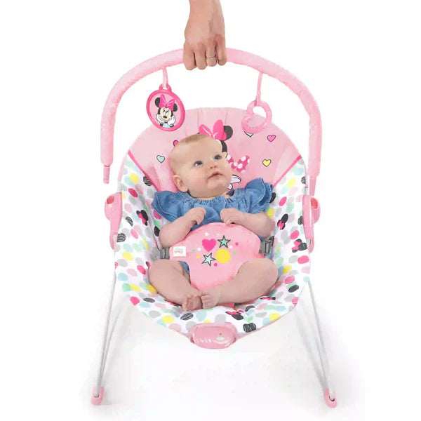 Bright Starts Minnie Mouse Spotty Dotty Vibrating Bouncer ahlanfun.com