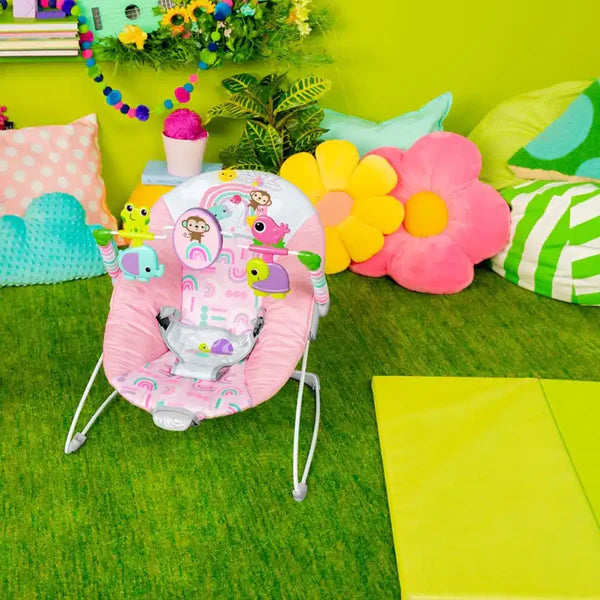 Bright Starts Pink Paradise Vibrating Bouncer