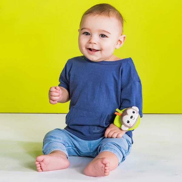 Bright Starts Rattle & Teethe Wrist Pals Toy - Monkey & Elephant