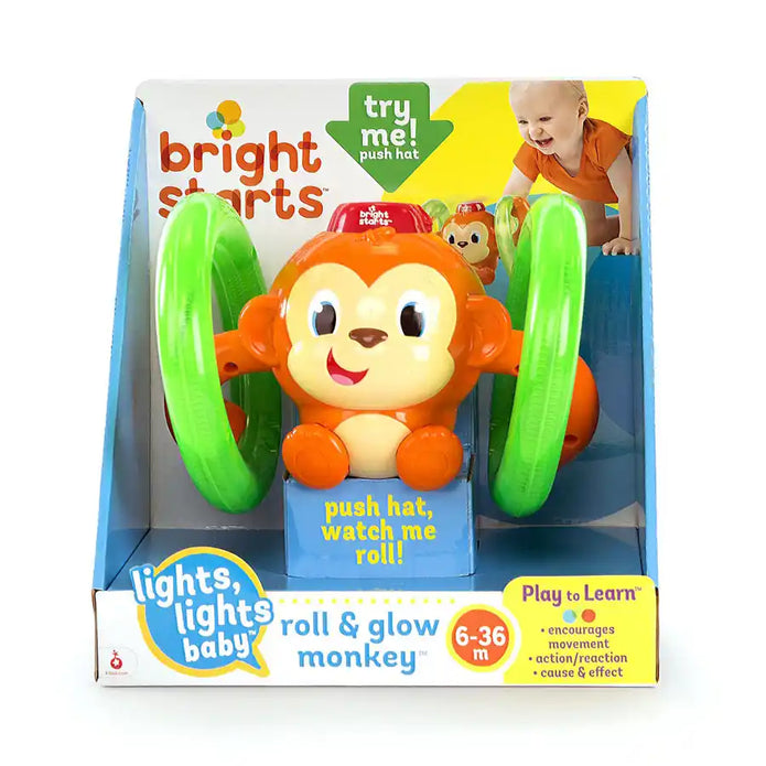Bright Starts Roll & Glow Monkey™ Toy ahlanfun.com