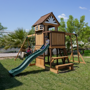 Dynamic Sports Arabian Tahr Wooden Swing Set