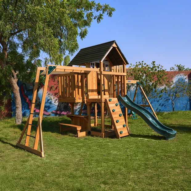 Dynamic Sports Arabian Leopard Wooden Swing Set