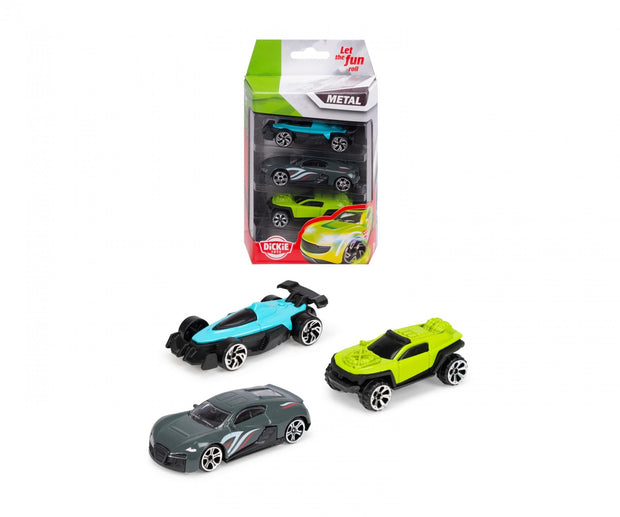 Dickie-Die-cast Vehicles 3 Pack, 4 asst.