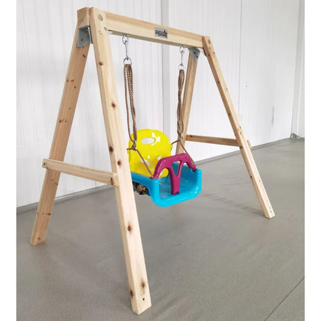 Dynamic Sports Growing Giraffe Adjustable Wooden Swing Set-ahlanfun.com