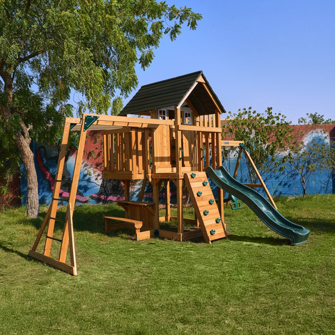 Dynamic sports arabian leopard wooden swing set-ahlanfun.com