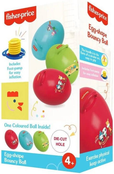 FISHER PRICE BOUNCY EGG WITH FOOT PUMP