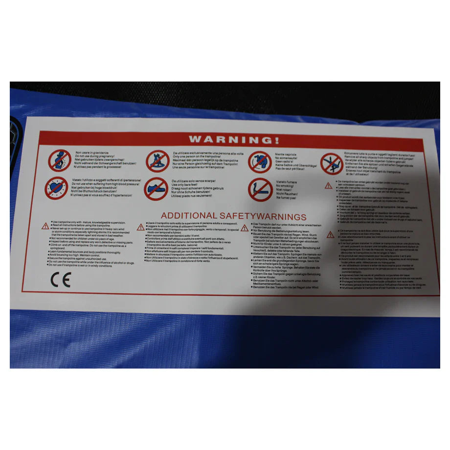 Funjump 10ft Blue Trampoline with Outside Short Pole Safety Net and Ladder_ahlanfun.com