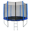 Funjump 10ft Blue Trampoline with Outside Short Pole Safety Net and Ladder_ahlanfun.com