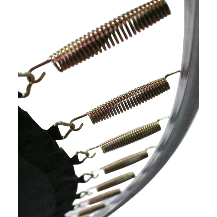 Funjump 12 ft blue trampoline with outside short pole safety net and ladder-ahlanfun.com