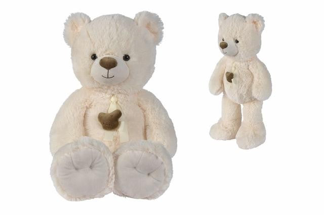 Nicotoy-Plush Bear creme ribbon head bear 55cm
