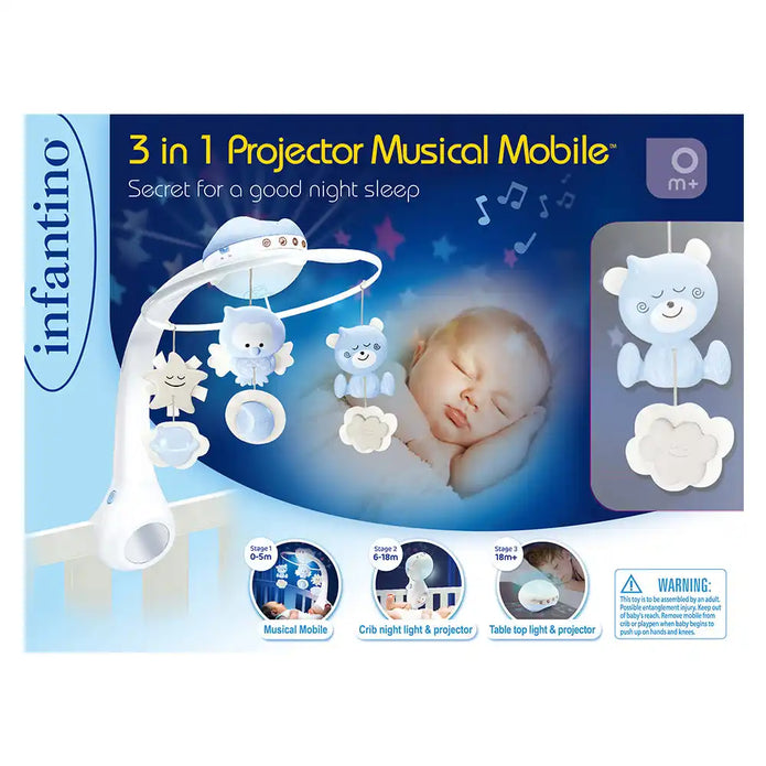 Infantino- 3 In 1 Projector Musical Mobile