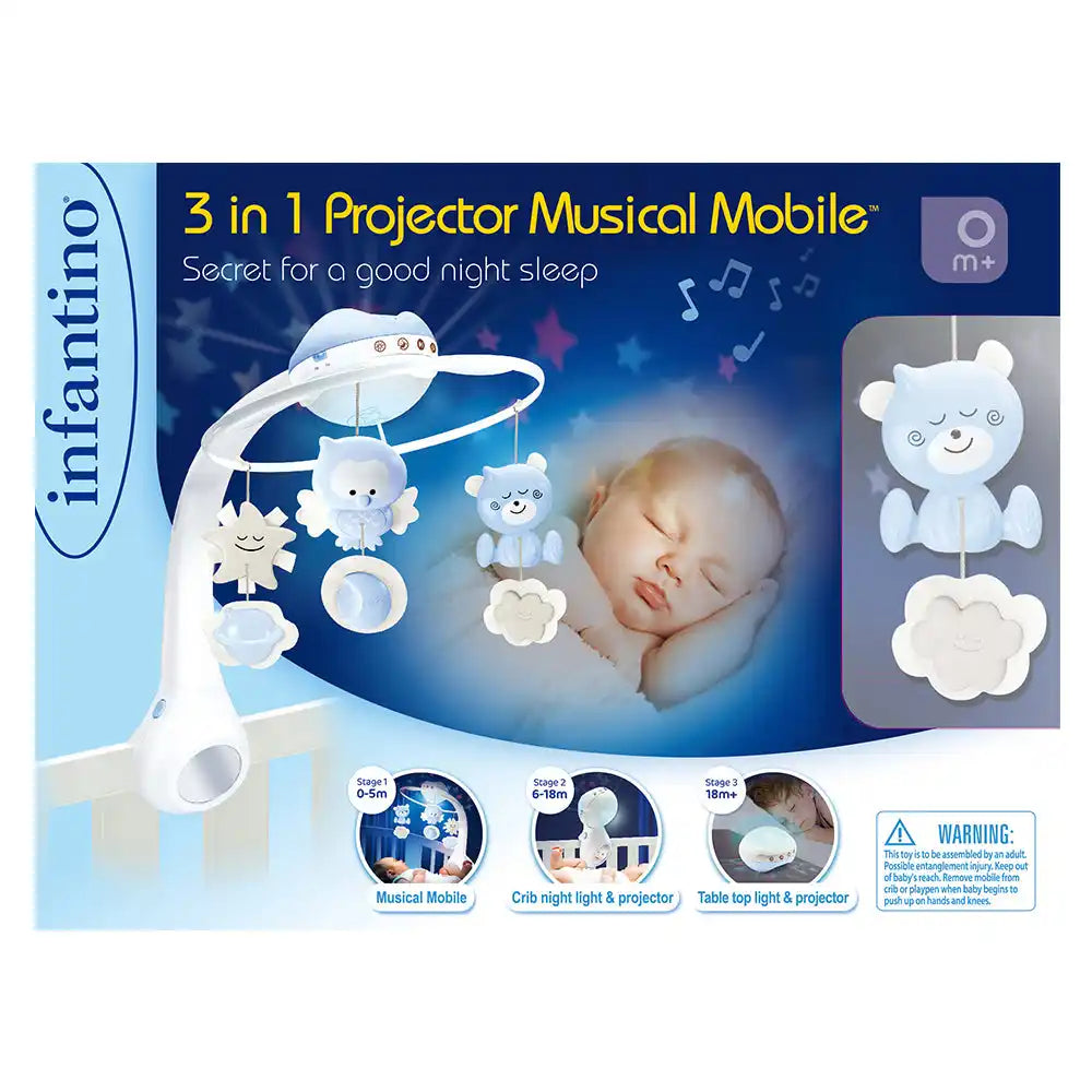 Infantino- 3 In 1 Projector Musical Mobile
