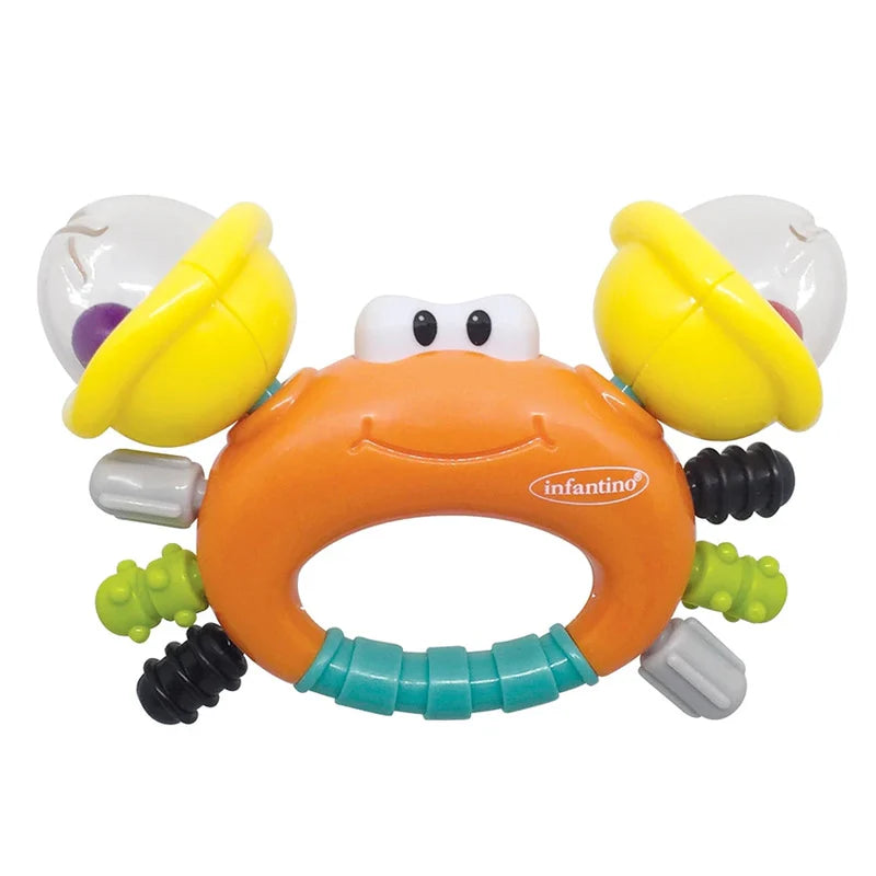 Infantino-Sand Crab Rattle & Teether ahlanfun.com