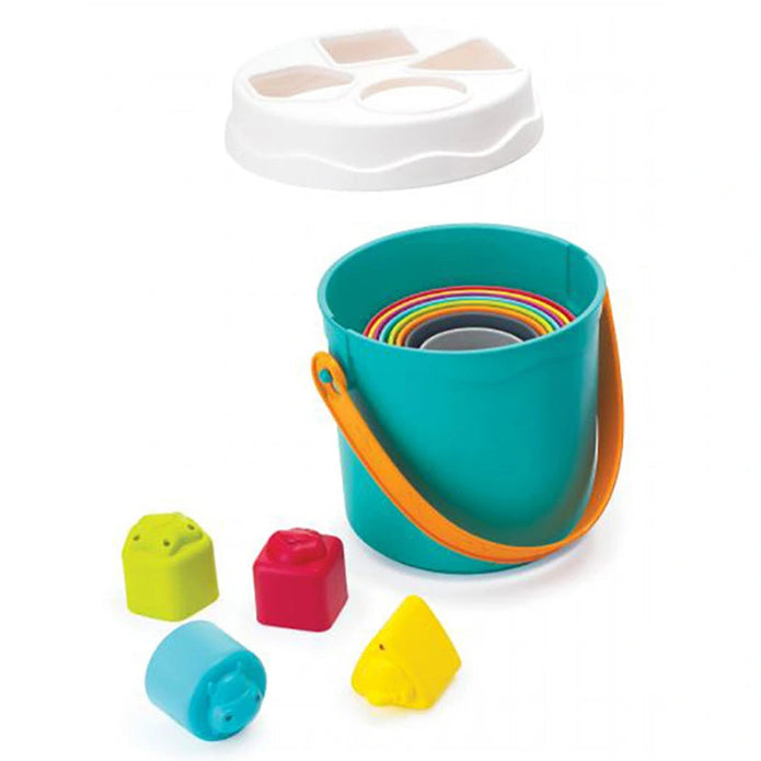 Infantino-Shape Sorting Stack N' Nest Buckets (10 Pcs)