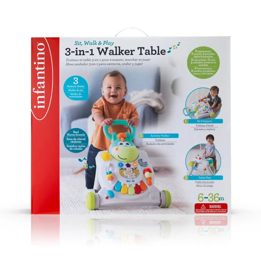 Infantino-Sit, Walk & Play 3-In-1 Walker Table