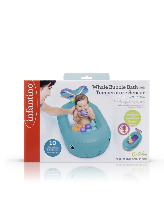 Infantino-Whale Bubble Bath With Temperature Sensor Inflatable Bath Tub