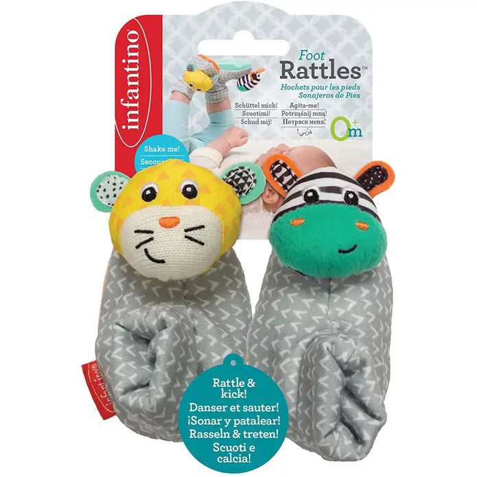 Infantino -Foot Rattles - Zebra/Tiger