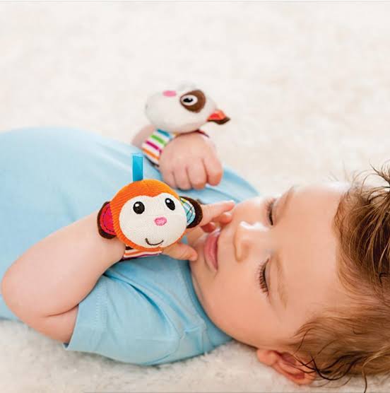 Infantino -Wrist Rattles - Monkey/Panda