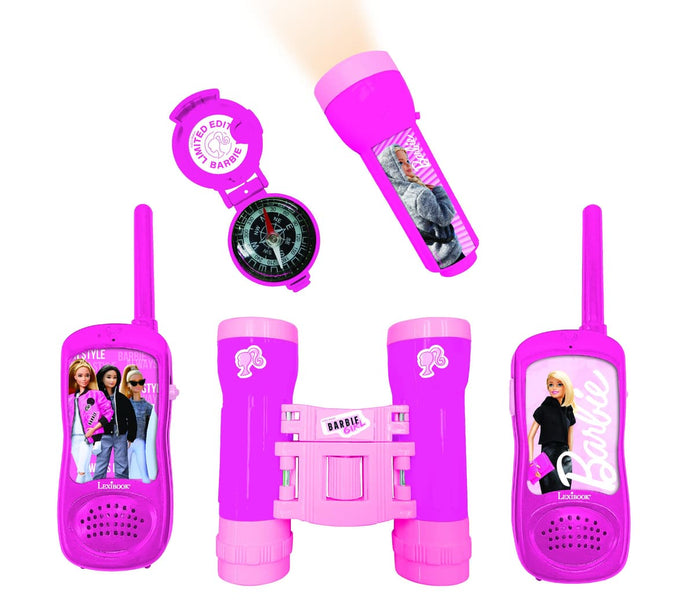 Lexibook-Barbie Adventure Set W/Walkie Talkie120M, Binoculars And Compass