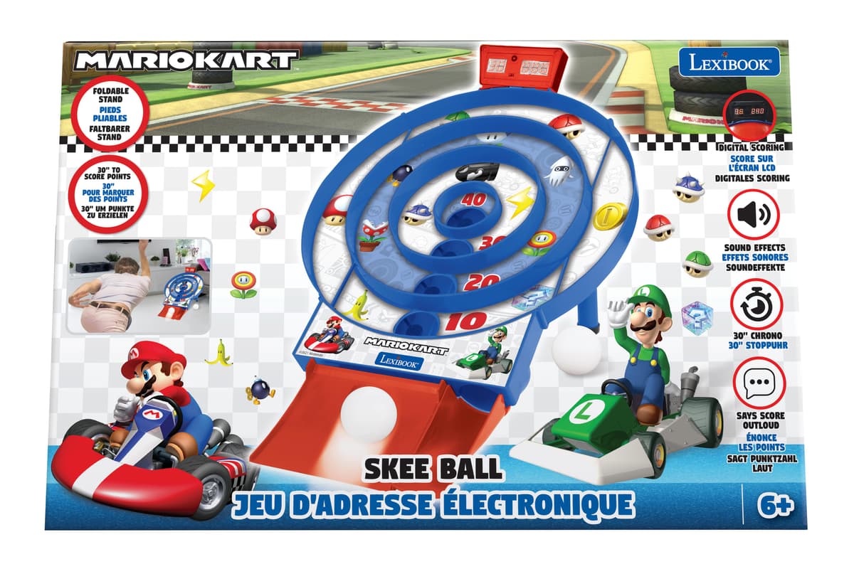 Lexibook-Mario Kart Target Shoot Electronic Game With Lcd Screen N 2 Balls