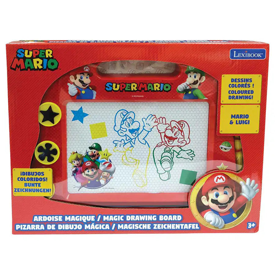 Lexibook-Mario Magnetic Multicolor Drawing Board A5 W/Accessories