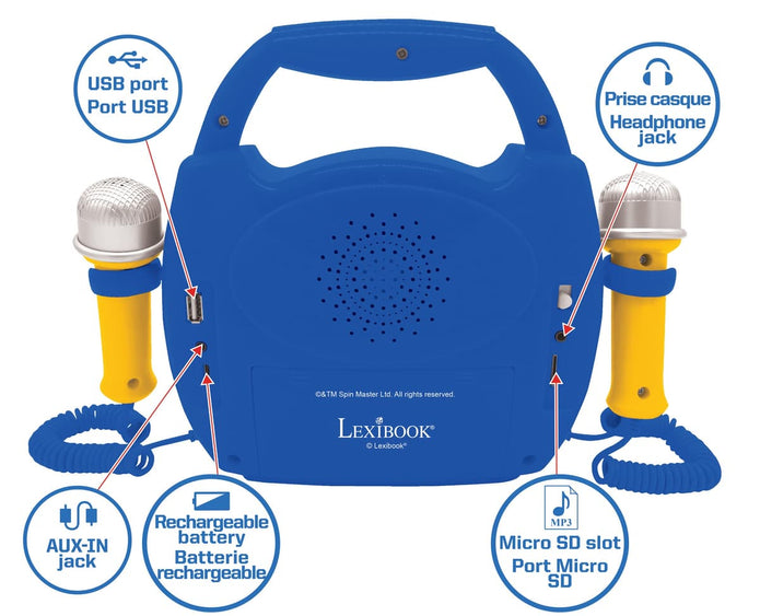 Lexibook-Paw Patrol Bluetooth Speaker With Mic And Rechargeable Battery