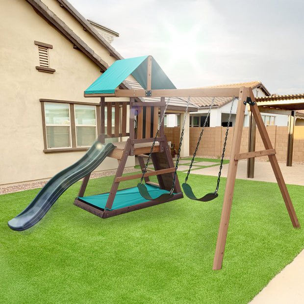 Mountpeak - Matterhorn Swing Set & Playhouse