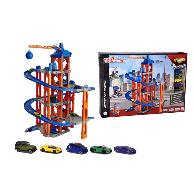 Majorette  Motor Lift Center + 5 Cars