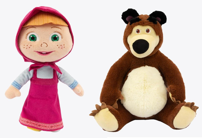 Masha & The Bear Plush 20cm - 2 Asst
