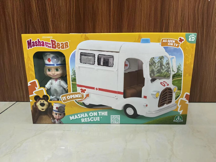 Masha & the  Bear Ambulance W/Doll 12 Cm & Acc