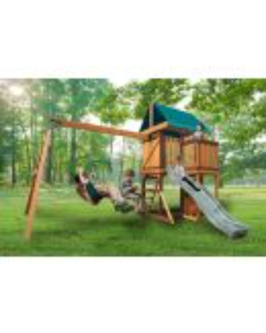 Mount peak - logan swing set - playhouse with balcony-ahlanfun.com