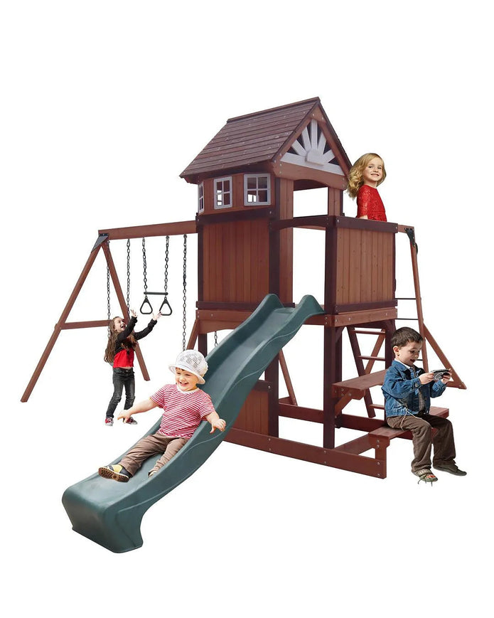 Swing Set & Playhouse ahlanfun.com