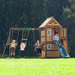 Mountpeak Kazbek Swing Set_2LevelPlayHouseWithWoodenRoof ahlanfun.com