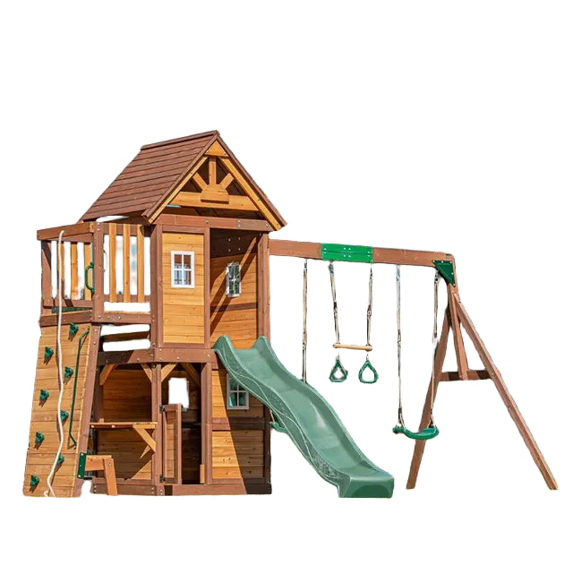 Mountpeak Kazbek Swing Set_2Level Play House With Wooden Roof.ahlanfun.com