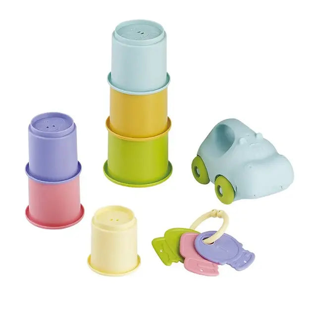 Playgo-MY FIRST ACTIVITY SET (STACK CUP + KEYCHAIN + HIPPO CAR)