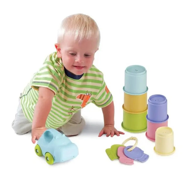Playgo-MY FIRST ACTIVITY SET (STACK CUP + KEYCHAIN + HIPPO CAR)