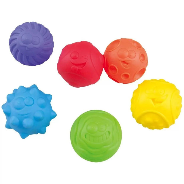Playgo RAINBOW TEXTURED BALLS-6 Peices
