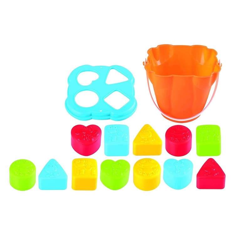 Playgo SHAPE SORTING BUCKET-12 Peices