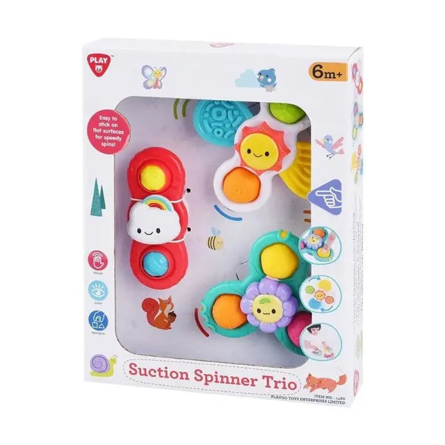 Playgo-SUCTION SPINNER TRIO - 3 PCS (SUNFLOWER, CLOUD, THE SUN) *