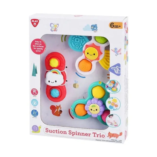 Playgo-SUCTION SPINNER TRIO - 3 PCS (SUNFLOWER, CLOUD, THE SUN) *