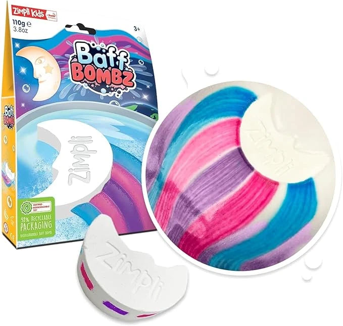 Zimpli Kids Baff Bomb White Moon Rainbow Effect