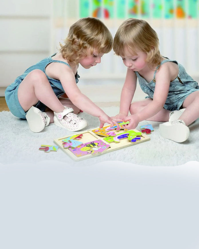 Viga 4-in-1 Mini Wooden Puzzles Set