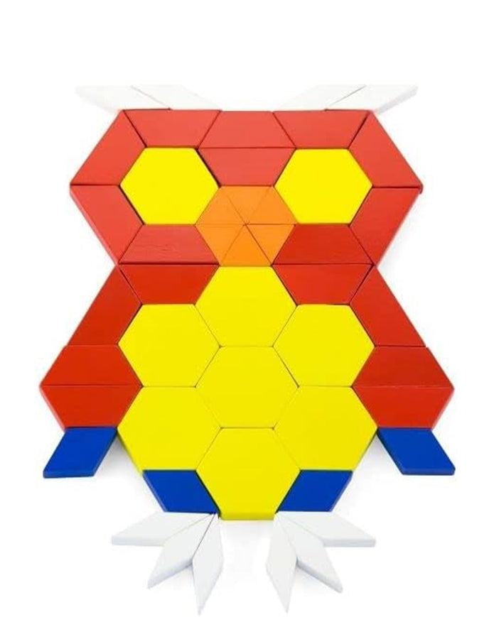 Viga Geometric Wood Pattern Blocks 250-Piece Playset