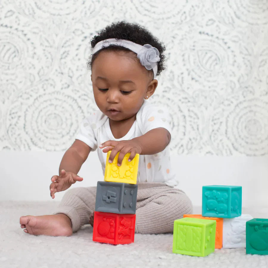 infantino-Squeeze & Stack Block Set - 8 Pcs