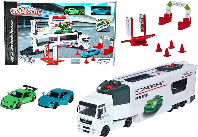 Majorette MAN TGX Truck Porsche Experience+ 2 cars